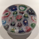 Rare Antique Clichy Art Glass Paperweight Chequered Complex Millefiori W/ Rose