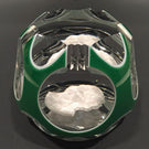 Baccarat Art Glass Paperweight Thomas Paine Sulphide Faceted Double Overlay