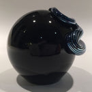 Signed Steven Correia Art Glass Metallic Coiled 3d Snake Over Black