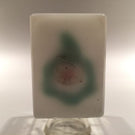 Early 1930s Chinese Art Glass Paperweight Sulphide Birds In A Tree Faceted Block