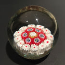 Vintage Murano Medium Art Glass Paperweight Concentric Millefiori