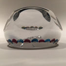 Vintage Saint Louis Art Glass Paperweight Queen Elizabeth Sulphide & Millefiori