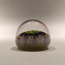 Miniature Strathearn Art Glass Paperweight Concentric Millefiori Yellow Ground
