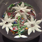 Antique Bohemian Eastern European Art Glass Paperweight Lamp Worked Flower