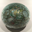 Antique English Green Bottle Glass Paperweight Whimsy Reverse Decoupage