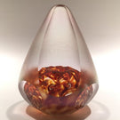 Signed Solstice Studios Art Glass Paperweight Modern Faceted Cone