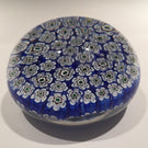 Large Murano Art Glass Paperweight Blue Millefiori Closepack