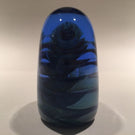 Rare Michael O'keefe Art Glass Paperweight Opalescent Ruffles In Blue