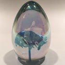 Signed Mt. St. Helens Ash MSH Art Glass Paperweight Purple Iridescent Egg