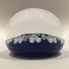 Vintage Perthshire Art Glass Paperweight Radial Millefiori & Twist Blue Ground