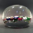 Antique Clichy Art Glass Paperweight 37 Spaced Complex Millefiori With Rose Cane