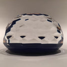 Vintage Saint Louis Art Glass Paperweight Etched Flowers & Multifaceted Dome