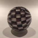 Early Mark Matthews 2" Black & White Checkered Art Glass Marble