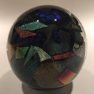 Huge Bruce Freund Art Glass Paperweight Encased Geometric Dichroic Design