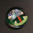 Vintage Murano Miniature Art Glass Paperweight Patterned Millefiori Tree