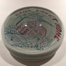 Huge 4" Antique Millville Art Glass Paperweight Colors Frit "Home Sweet Home"