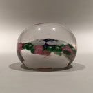 Miniature Clichy Art Glass Paperweight a Concentric Millefiori With Rose Canes