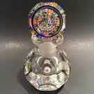 Vintage Perthshire Faceted Art Glass Paperweight Bottle Close Packed Millefiori