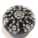 Rare Antique Baccarat Art Glass Paperweight Millefiori Garland on Green Ground