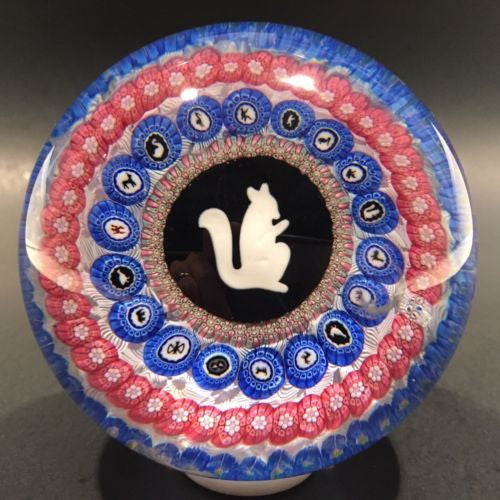 Damaged Modern Baccarat Art Glass Paperweight Griddle Silhouette Millefiori