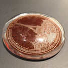 Rare Antique Baccarat Art Glass Paperweight Etched Eiffel Tower Amber Flash