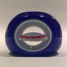 Murano Faceted Double Overlay Concentric Millefiori Art Glass Paperweight