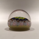 Miniature Strathearn Art Glass Paperweight Concentric Millefiori Yellow Ground
