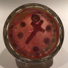 Antique Val St Lambert Art Glass Paperweight Cross Sulphide & Millefiori