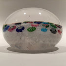 Huge Clichy Art Glass Paperweight Concentric Millefiori On Muslin W/ Roses