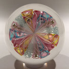 Vintage Murano Art Glass Paperweight Colorful Latticino Crown