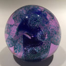 Caithness Modern Art Glass Paperweight Encased Blue form w/ Purple Glass