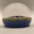 Vintage Perthshire Art Glass Paperweight 11 Spoke Twists & Millefiori on Blue