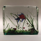 Vintage Murano Art Glass Paperweight Lampworked Fish Aquarium