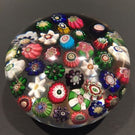 Antique Clichy Art Glass Paperweight 37 Spaced Complex Millefiori With Rose Cane