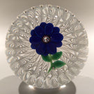 Large Paul Ysart Art Glass Paperweight Lampworked Flower in Stave Basket