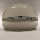 Rare Antique Albert Graeser Art Glass Paperweight Floral White Name Plaque