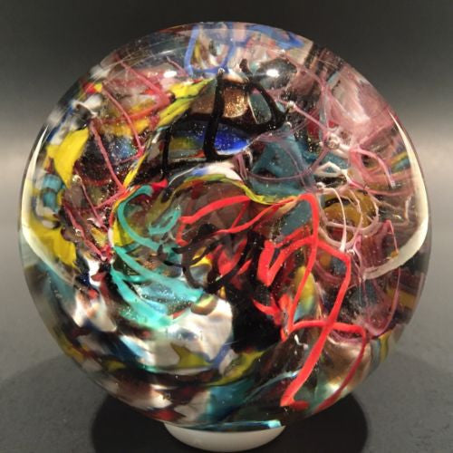 Vintage German or Murano Art Glass Paperweight End or Day Scramble
