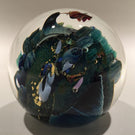 Signed Josh Simpson Art Glass Paperweight Complex Inhabited Planet