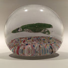 Rare Vintage Charles Degenhart Art Glass Paperweight Encased Green Butterfly