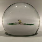 Rare Vintage Hugh Smith Art Glass Paperweight White Floral Lampwork