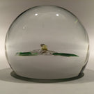 Rare Vintage Hugh Smith Art Glass Paperweight White Floral Lampwork