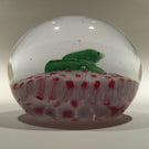Vintage Chinese Art Glass Paperweight Green Snake Closepacked Millefiori Ground