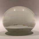 Early Chinese White Ground Art Glass Paperweight Hand Painted Floral Scene