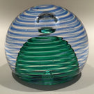 Modern High Quality Art Glass Paperweight Shelled Spirals With Control Bubble