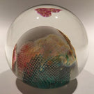 Unusual Josh Simpson Art Glass Paperweight Complex Inhabited Planet