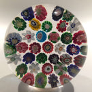 Antique Clichy Art Glass Paperweight 37 Spaced Complex Millefiori With Rose Cane