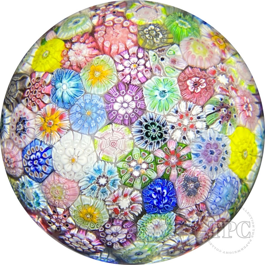 Tomasz Gondek 2022 Glass Art Paperweight Complex Closepack Cascading Millefiori with Rose Canes