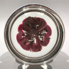 Large Vintage Murano Art Glass Footed Paperweight Large Upright Pink Flower