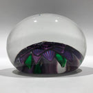 Rare Antique Saint Louis Art Glass Paperweight Lampworked Purple Dahlia