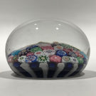 Miniature Antique Clichy Art Glass Paperweight Close Packed Millefiori in Staves